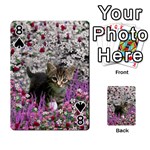 Emma In Flowers I, Little Gray Tabby Kitty Cat Playing Cards 54 Designs  Front - Spade8