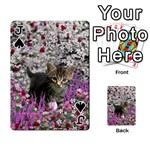 Emma In Flowers I, Little Gray Tabby Kitty Cat Playing Cards 54 Designs  Front - SpadeJ