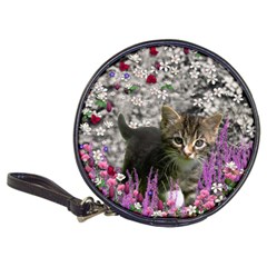 Emma In Flowers I, Little Gray Tabby Kitty Cat Classic 20-cd Wallets by DianeClancy