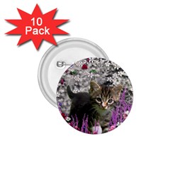 Emma In Flowers I, Little Gray Tabby Kitty Cat 1 75  Buttons (10 Pack) by DianeClancy