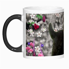 Emma In Flowers I, Little Gray Tabby Kitty Cat Morph Mugs by DianeClancy