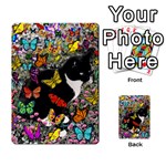 Freckles In Butterflies I, Black White Tux Cat Multi-purpose Cards (Rectangle)  Back 8