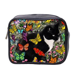 Freckles In Butterflies I, Black White Tux Cat Mini Toiletries Bag 2-side by DianeClancy