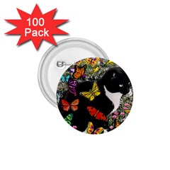 Freckles In Butterflies I, Black White Tux Cat 1 75  Buttons (100 Pack)  by DianeClancy