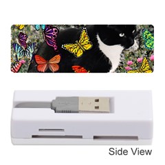 Freckles In Butterflies I, Black White Tux Cat Memory Card Reader (stick)  by DianeClancy