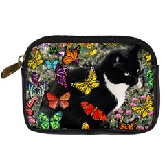 Freckles In Butterflies I, Black White Tux Cat Digital Camera Cases by DianeClancy