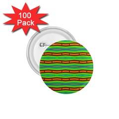 Bright Green Orange Lines Stripes 1.75  Buttons (100 pack) 