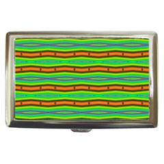 Bright Green Orange Lines Stripes Cigarette Money Cases