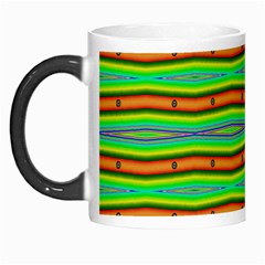 Bright Green Orange Lines Stripes Morph Mugs