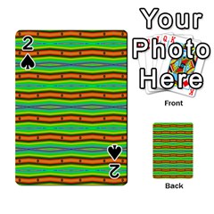 Bright Green Orange Lines Stripes Playing Cards 54 Designs  by BrightVibesDesign