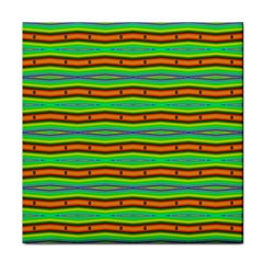 Bright Green Orange Lines Stripes Face Towel