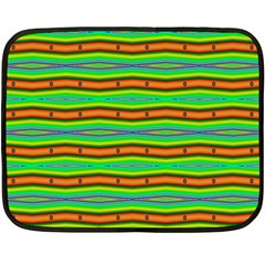 Bright Green Orange Lines Stripes Double Sided Fleece Blanket (Mini) 