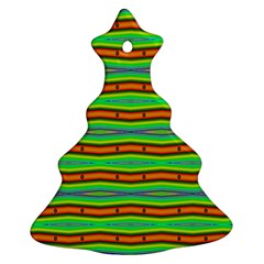 Bright Green Orange Lines Stripes Ornament (Christmas Tree)