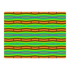 Bright Green Orange Lines Stripes Double Sided Flano Blanket (Mini) 