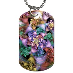 Bright Taffy Spiral Dog Tag (two Sides) by WolfepawFractals
