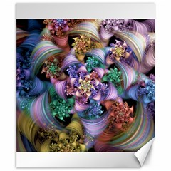 Bright Taffy Spiral Canvas 8  X 10  by WolfepawFractals