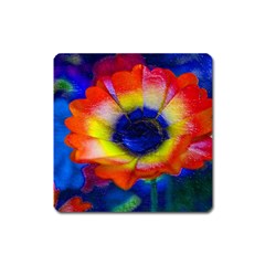 Tie Dye Flower Square Magnet by MichaelMoriartyPhotography