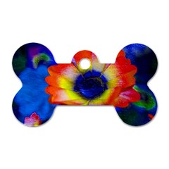 Tie Dye Flower Dog Tag Bone (one Side) by MichaelMoriartyPhotography