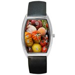 Heirloom Tomatoes Barrel Style Metal Watch Front