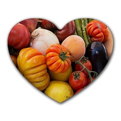 Heirloom Tomatoes Heart Mousepads by MichaelMoriartyPhotography