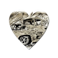 Old Ford Pick Up Truck  Heart Magnet by MichaelMoriartyPhotography