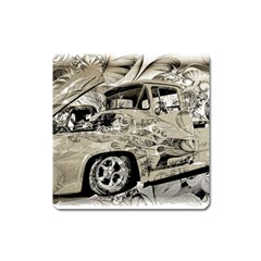 Old Ford Pick Up Truck  Square Magnet by MichaelMoriartyPhotography