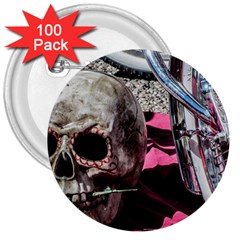 Skull And Bike 3  Buttons (100 Pack)  by MichaelMoriartyPhotography