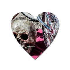 Skull And Bike Heart Magnet by MichaelMoriartyPhotography