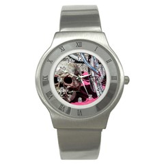 Skull And Bike Stainless Steel Watch
