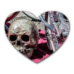 Skull And Bike Heart Mousepads by MichaelMoriartyPhotography