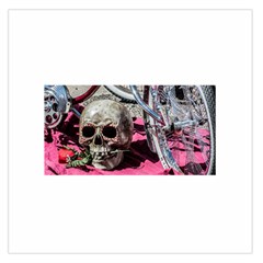 Skull And Bike Large Satin Scarf (square) by MichaelMoriartyPhotography