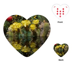 Cactus Flowers With Reflection Pool Playing Cards (heart) 