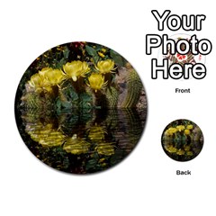 Cactus Flowers With Reflection Pool Multi-purpose Cards (round)  by MichaelMoriartyPhotography