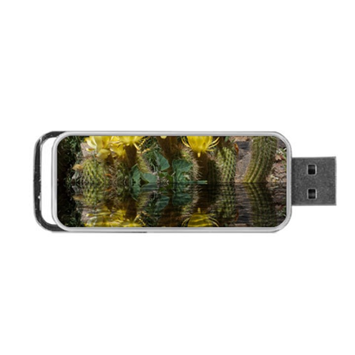 Cactus Flowers with Reflection Pool Portable USB Flash (One Side)