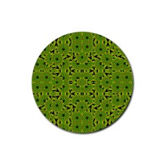 Geometric African Print Rubber Coaster (round)  by dflcprints