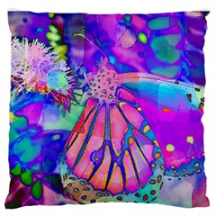 Psychedelic Butterfly Large Flano Cushion Case (one Side) by MichaelMoriartyPhotography