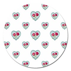 Love Ornate Motif Print Magnet 5  (round) by dflcprints