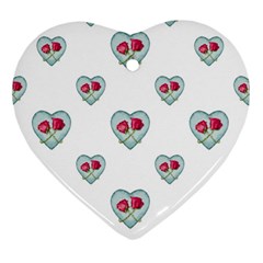 Love Ornate Motif Print Heart Ornament (2 Sides) by dflcprints