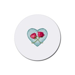 Love Ornate Motif  Rubber Round Coaster (4 Pack)  by dflcprints