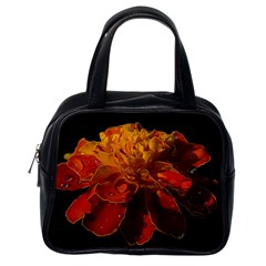 Marigold On Black Classic Handbags (one Side) by MichaelMoriartyPhotography
