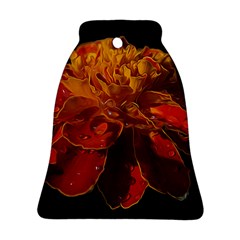 Marigold On Black Bell Ornament (2 Sides) by MichaelMoriartyPhotography