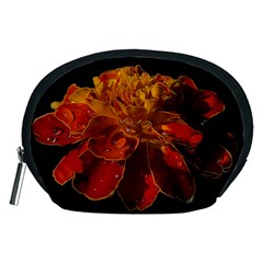 Marigold On Black Accessory Pouches (medium)  by MichaelMoriartyPhotography