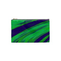 Swish Green Blue Cosmetic Bag (small)  by BrightVibesDesign