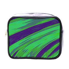 Swish Green Blue Mini Toiletries Bags by BrightVibesDesign