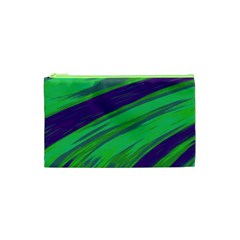 Swish Green Blue Cosmetic Bag (xs) by BrightVibesDesign