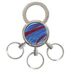 Swish Blue Red Abstract 3-ring Key Chains by BrightVibesDesign