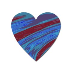 Swish Blue Red Abstract Heart Magnet by BrightVibesDesign
