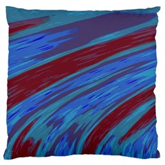 Swish Blue Red Abstract Standard Flano Cushion Case (one Side) by BrightVibesDesign