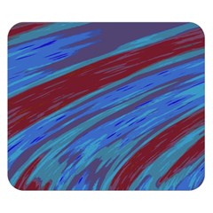 Swish Blue Red Abstract Double Sided Flano Blanket (small)  by BrightVibesDesign