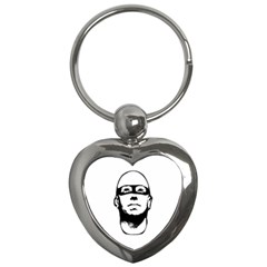 Baldhead Hero Comic Illustration Key Chains (heart)  by dflcprints